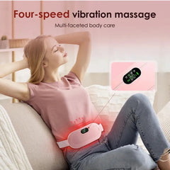 Portable Cordless Heating Pad for Menstrual Cramps Relief | 3-Temperature & 4-Massage Modes | Stomach & Back Pain Relief Device for Women