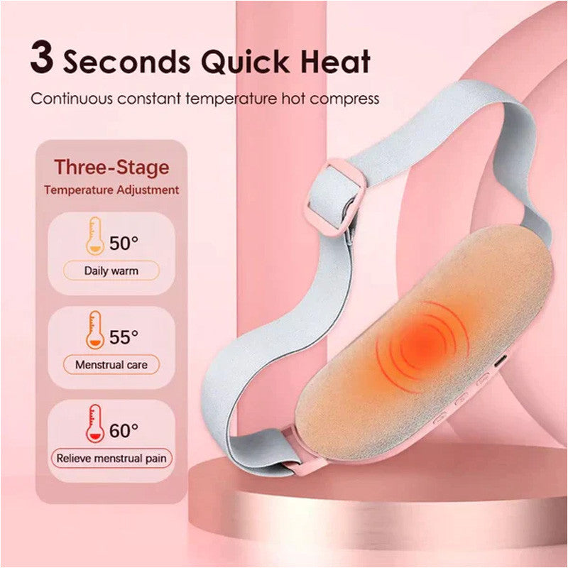 Portable Cordless Heating Pad for Menstrual Cramps Relief | 3-Temperature & 4-Massage Modes | Stomach & Back Pain Relief Device for Women